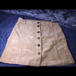 tan velvet skirt